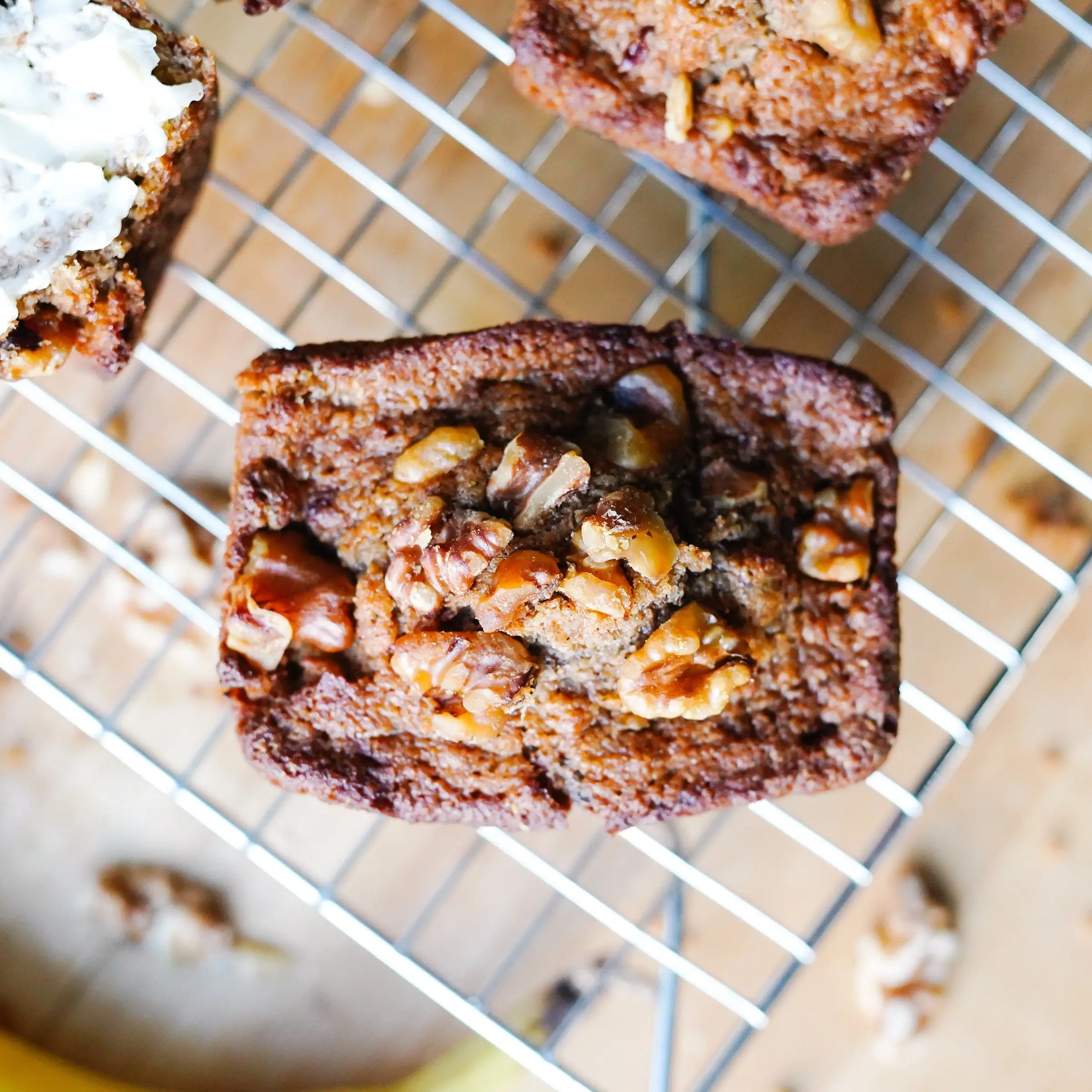 Mini Sourdough Walnut Banana Bread